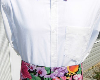 Tropical Cummerbund Set | Pink, Mauve and Lavender Flowers | Hawaiian Weddings | Proms | Self-tie & Pre-tied Bow tie | Bow ties for Men