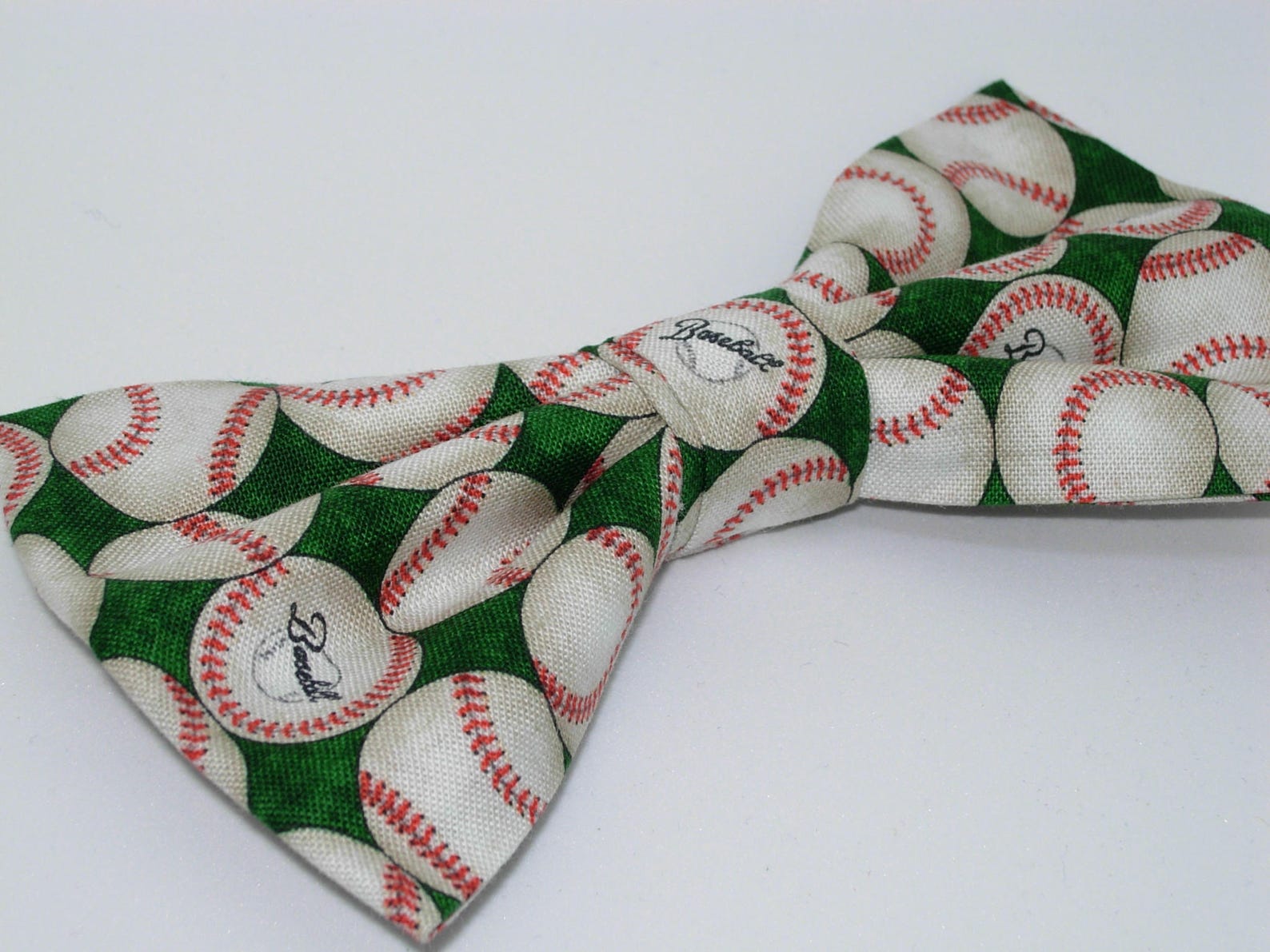 Baseball Bow Tie Baseballs on Green Selftie & Pretied Etsy