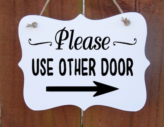 Please Use Other Door Sign, Front Door Sign With Arrow, Farmhouse Sign,  Glass Door Sign, Small Plaque Sign, Rustic Sign, Business Sign -  Canada