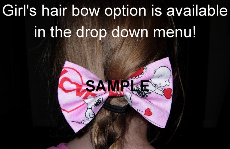 Charlie Brown Bow Tie, Charlie Brown & Peanuts, Self-tie and Pre-tied Bow tie, Snooy, Linus, Bow ties for Men, Boys bow tie, Girls Hair Bow image 8