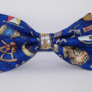 Nautical Bow tie, Signal Flags, Anchors, Ship Wheel, Ropes, Navy Blue Bow tie, Pre-tied Bow tie, Bow tie for Men, Boy bow tie, Girl Hair Bow