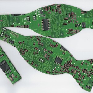 Computer Bow tie, Circuit Board with Resistors, Pre-Tied or Self-tie, Bow ties for Men, Boys bow ties, Girls Hair Bow, Techie, Geek, Science