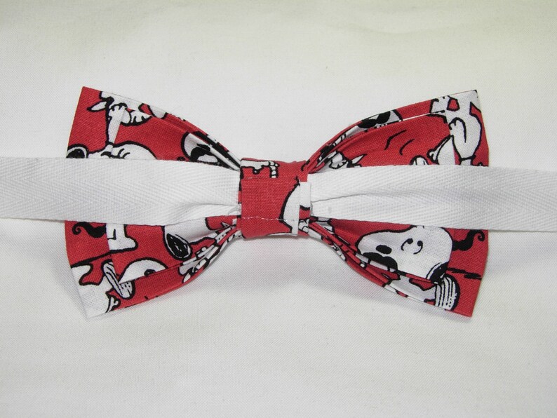 Snoopy Bow Tie Mustache Snoopy Pre-tied Bow tie Red bow | Etsy