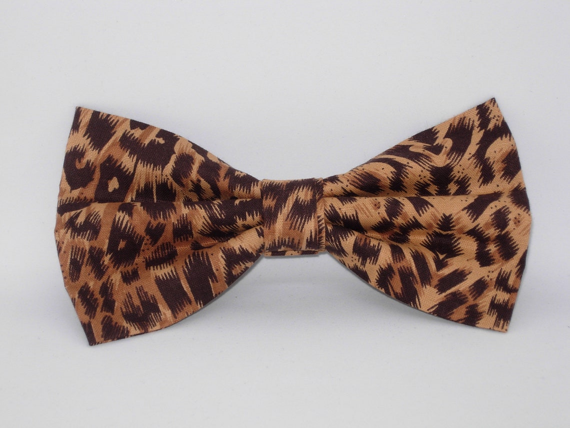 mens leopard print bow tie