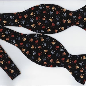 Colorful Puppy Paws Bow Tie | Girls Hair Bows | Puppy paw prints | Self-tie, Pre-tied | Bow ties for men | Animal bow ties | Boys bow tie
