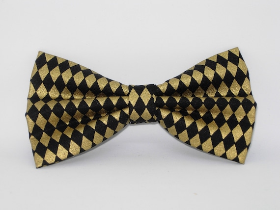 Metallic Gold /& Fleur De Li Bow tie Military Scouting Pre-tied Bow tie