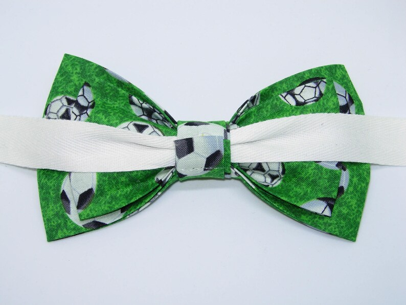 Soccer Bow Tie Soccer Balls on Green Selftie or Pretied Etsy