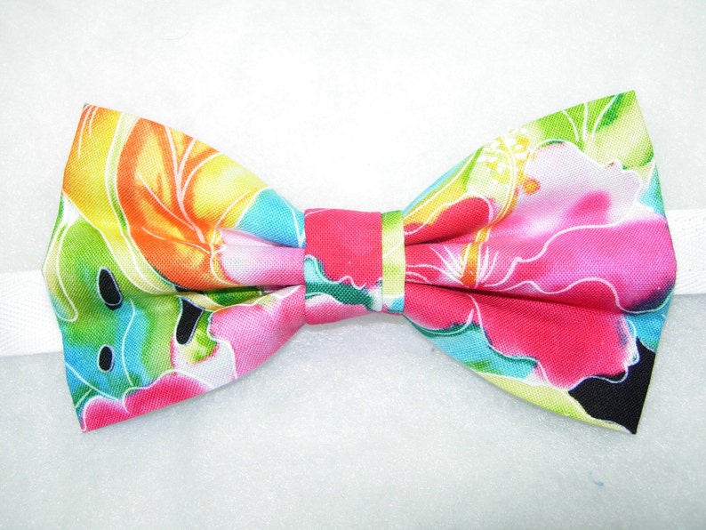 Hawaiian Bow Tie & Cummerbund Set Red and Pink Hibiscus Etsy