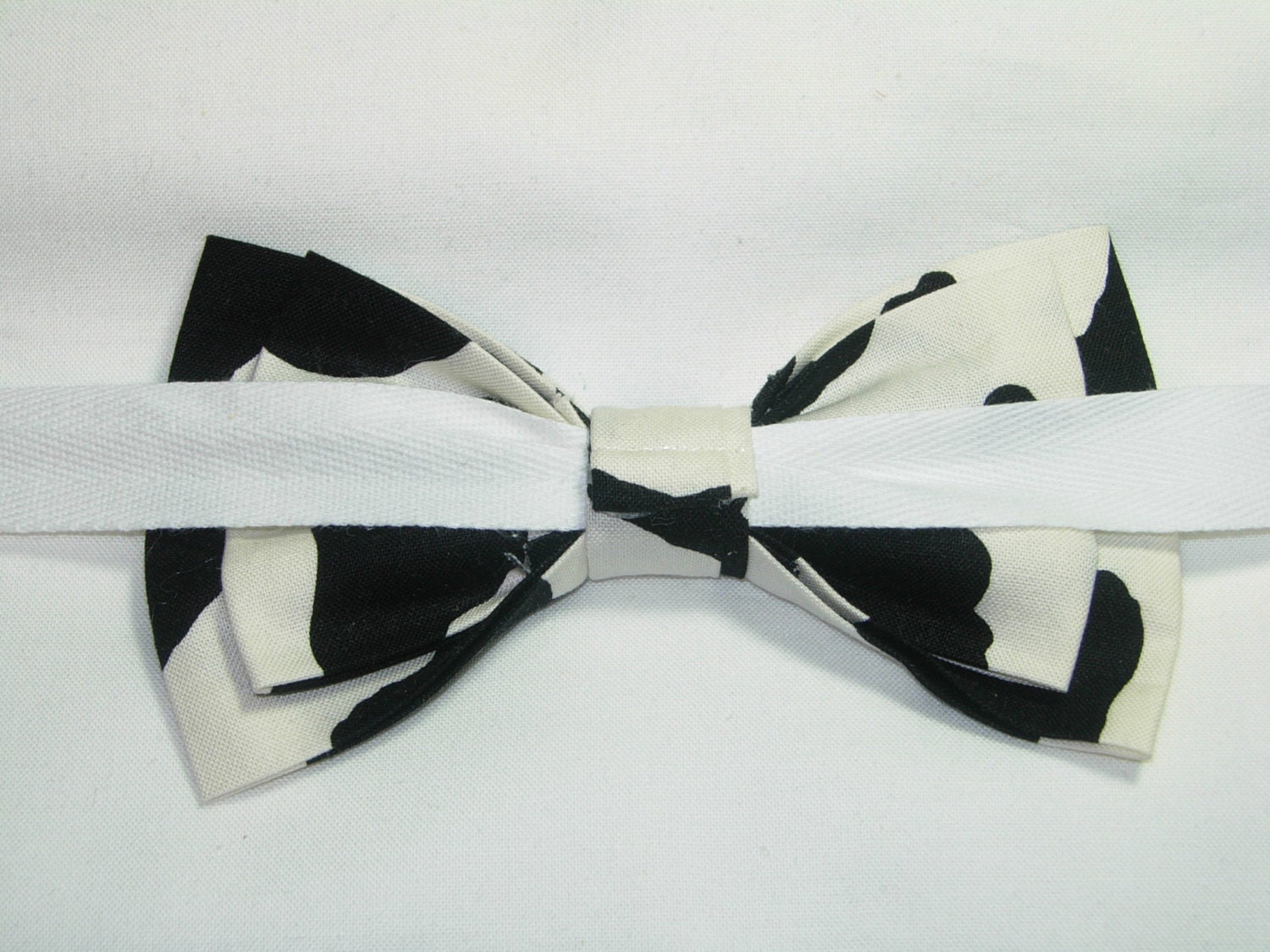 Cow Print Bow Tie Black Cow Spots Pretied Bow Tie Cow Etsy