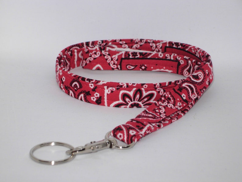 Red Bandana Lanyard Country Western Bandana Teacher Lanyard Etsy