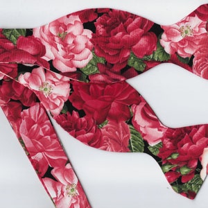 Rose Bow Tie, Rose Bouquet, Red Roses, Pink Roses, Self-tie or Pre-tied, Bow ties for men, Boys bow tie, Girl Hair Bow, Wedding, Prom, Derby