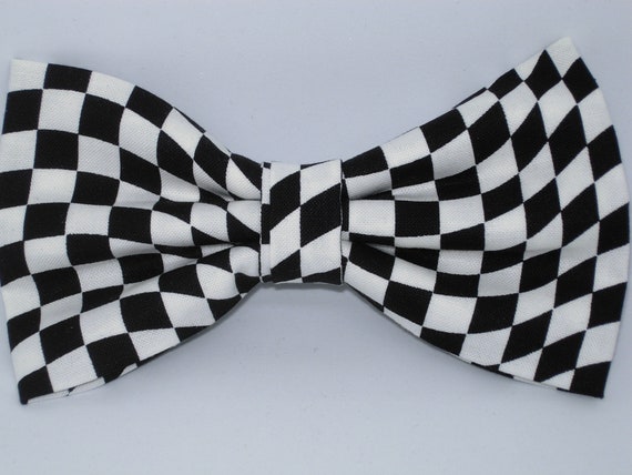 Checkered Flag Bow Tie Wavy Black u0026 White Racing Checks - Etsy Singapore