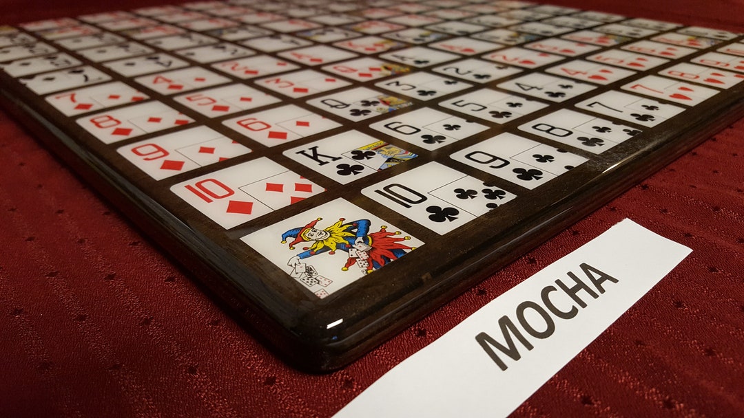 One Eyed Jack Board Game, 5 in a row, Deluxe,Poker Chips & Cards,Heirloom,Stategy, Hand made Board game, family fun