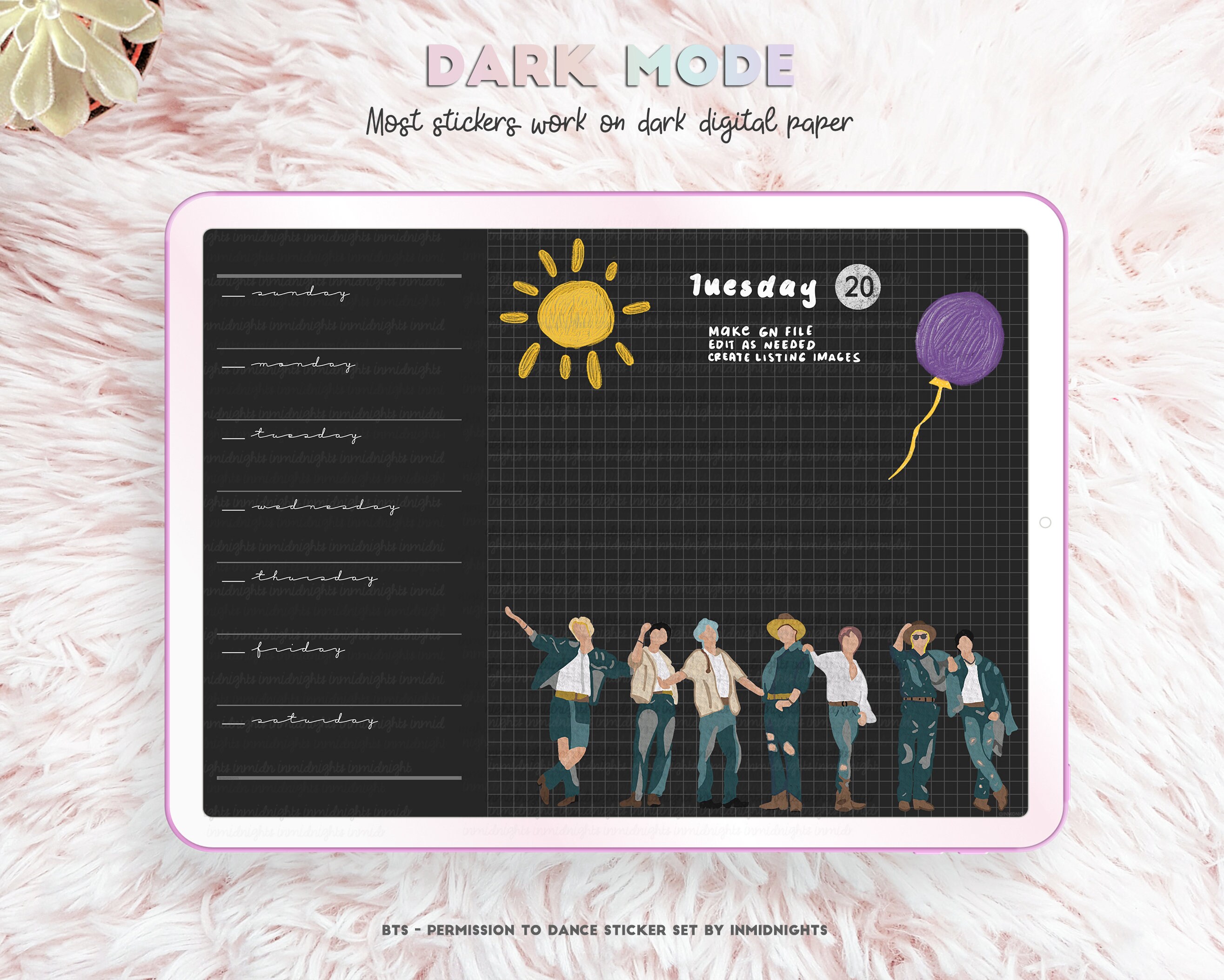 bts permission to dance digital sticker printable bts etsy