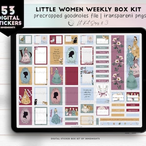 Little Women Weekly Box Digital Sticker Kit | Meg Jo Beth Amy Pre-Cropped GoodNotes Stickers