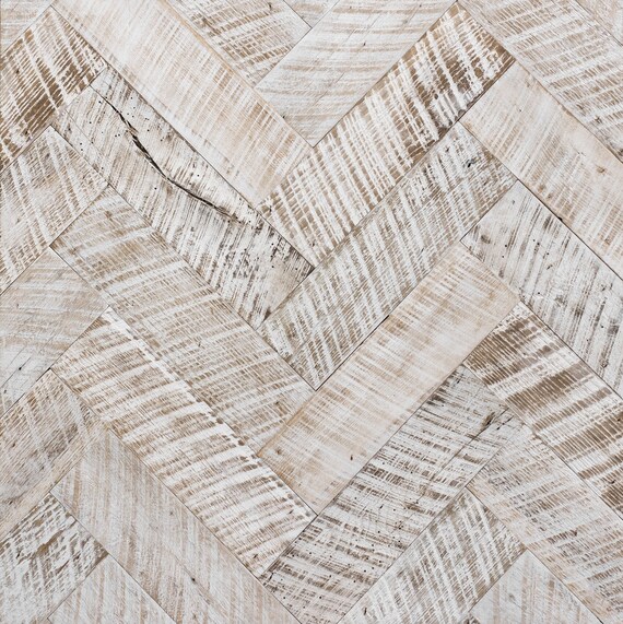 Whitewashed Herringbone Barnwood Tiles Etsy