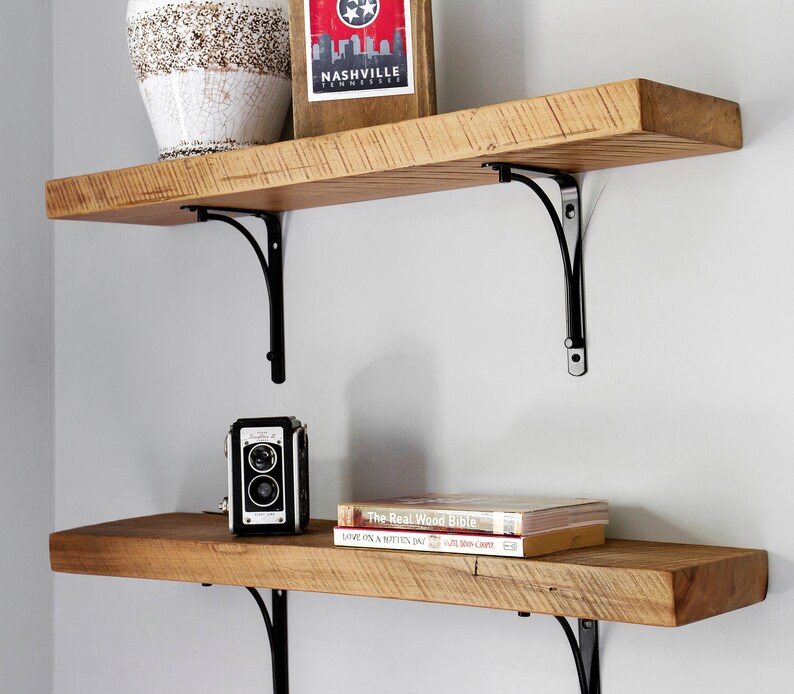 Reclaimed Barnwood Shelf Natural Finish Etsy
