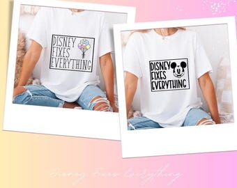 Disney Fixes Everything Shirt PNG Bundle, Mickey Balloons (Digital Download)