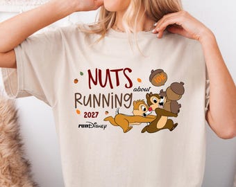 Chip and Dale Rescue Rangers Running Shirt, Nuts About Running Marathon Tee