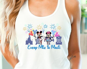 Mickey and Minnie Every Mile is Magic Run Disney Shirt; T-shirt, Tank or Sweatshirt