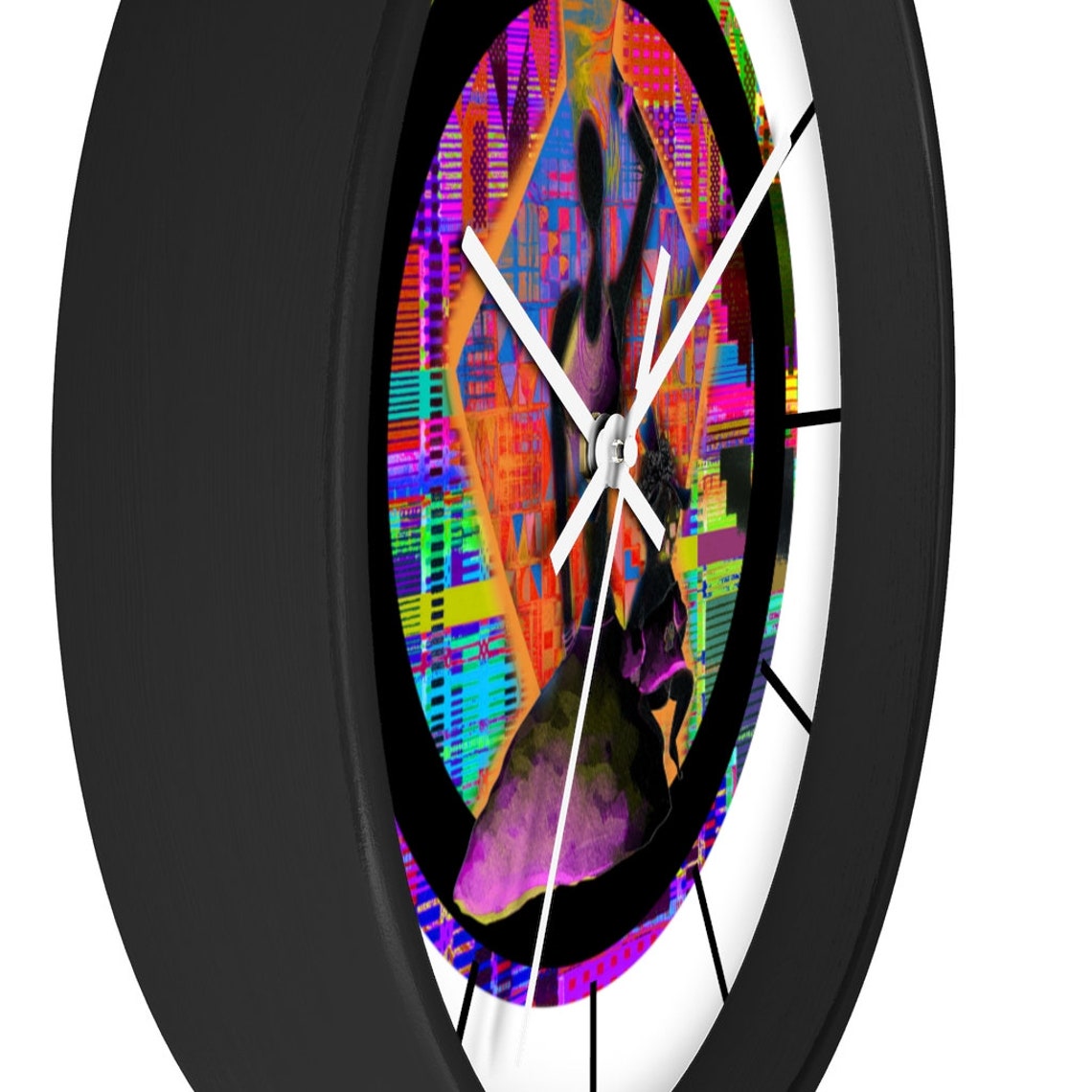 African Inspired Wall Clock Black Kitchen Wall Clock Etsy