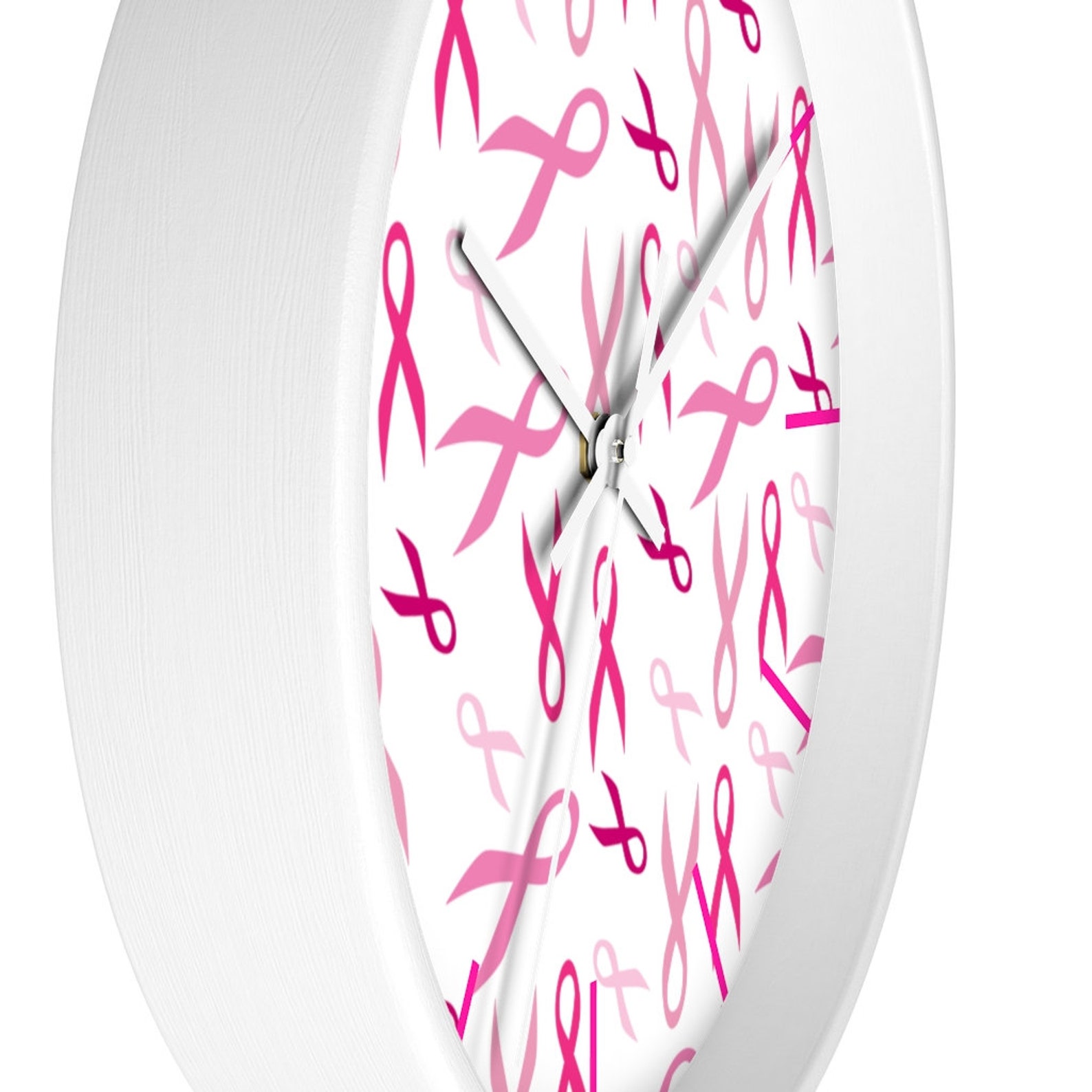 Breast Cancer Ribbon Wall Clock Kitchen Wall Clock Office Etsy