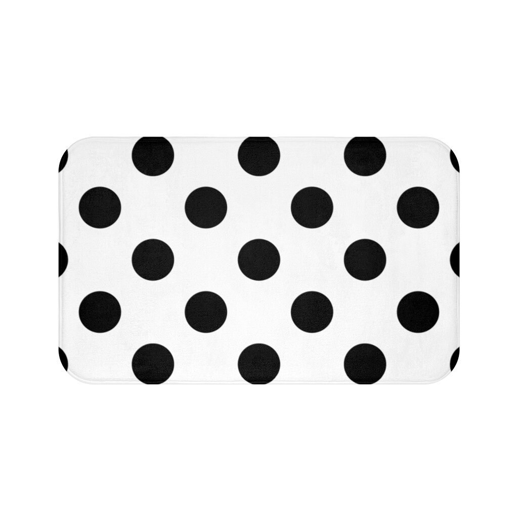Black/White Bath Mat Cute Bath Mats Bathroom Decor Cute Etsy