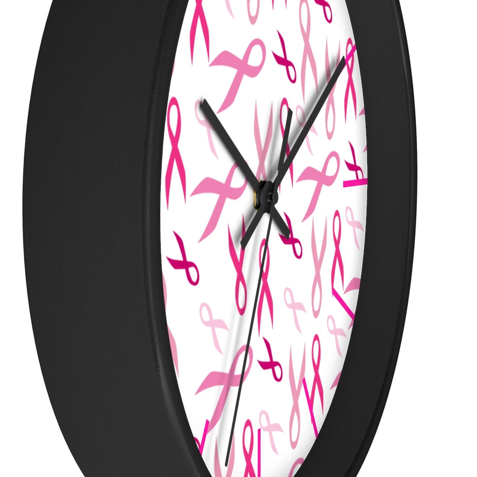 Breast Cancer Ribbon Wall Clock Kitchen Wall Clock Office Etsy