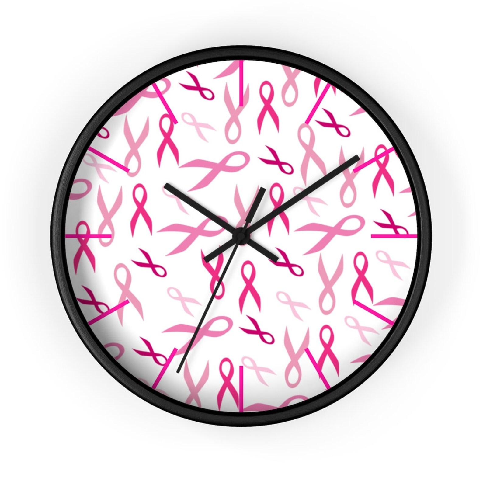 Breast Cancer Ribbon Wall Clock Kitchen Wall Clock Office Etsy