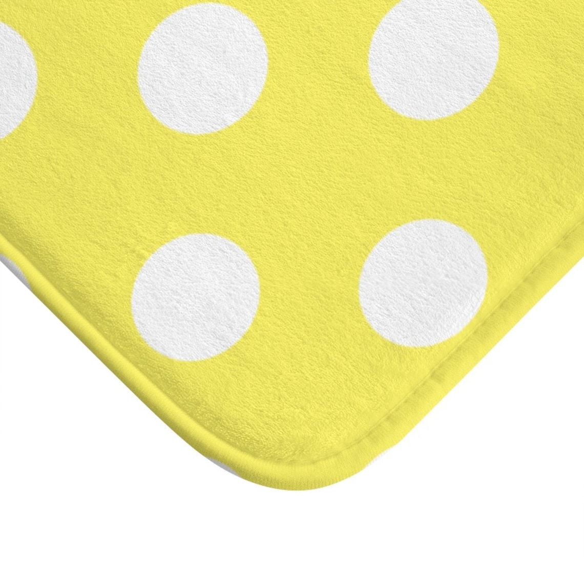 Yellow Polka Dot Bath Mat Cute Bath Mats Bathroom Decor Etsy