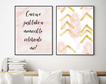 Printable Set of 2 Wall Decor - Set of 2 - Set of 2 Wall Art - Celebrate