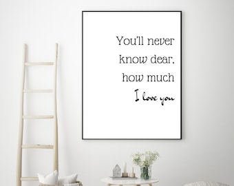 Arte de pared de impresión de cita romántica - Regalo de recién casado - Decoración de pared - Romántico - Impresión de cita - Amor - Te amo más