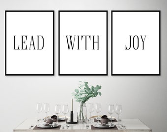 Set of 3 Prints - Living Room Wall Decor - Inspirational Quote -