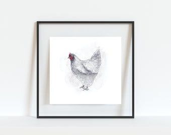 Chicken Watercolor - Farmhouse Home Decor - Farmhouse Wall Decor - Farmhouse png - Farm Sign