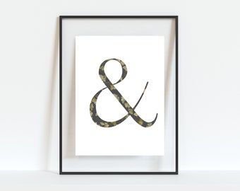 Nature Inspired Modern Wall Art Decor - & Symbol - Ginko Leaf - Botanical Wall Art - Plant Art