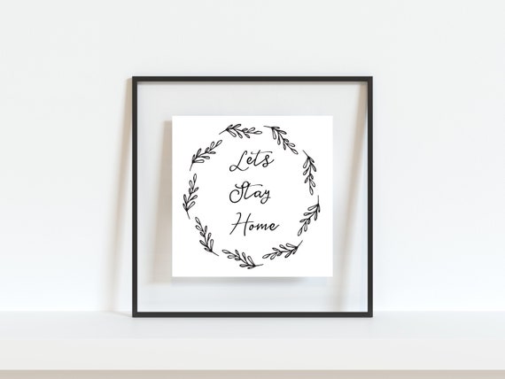 Home Decor Printable Farmhouse Wreath Simple Black and White | Etsy