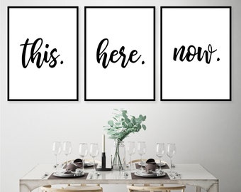 Set of 3 Contemporary Gallery Wall Art // Motivational Art-Large Wall Art-Typography-Inspirational quote-mindfulness wall art - wall decor