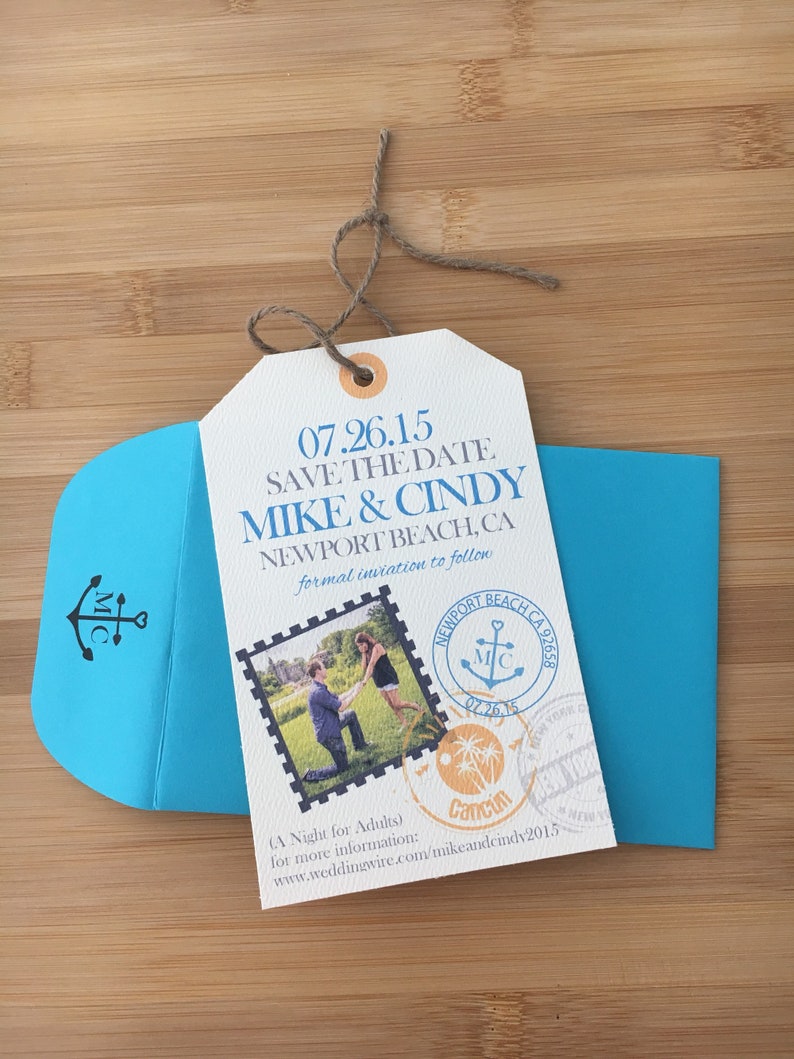 Luggage Tag Save The Dates Etsy