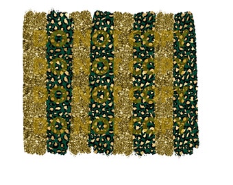 Green and gold leopard with gold glitter brushstroke PNG download