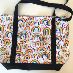 Colourful rainbow tote