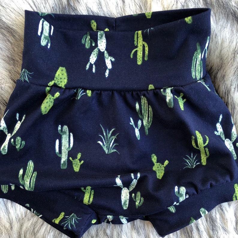READY TO SHIP 1824 Months Soft Navy Blue Cactus Kids Bloomer Etsy