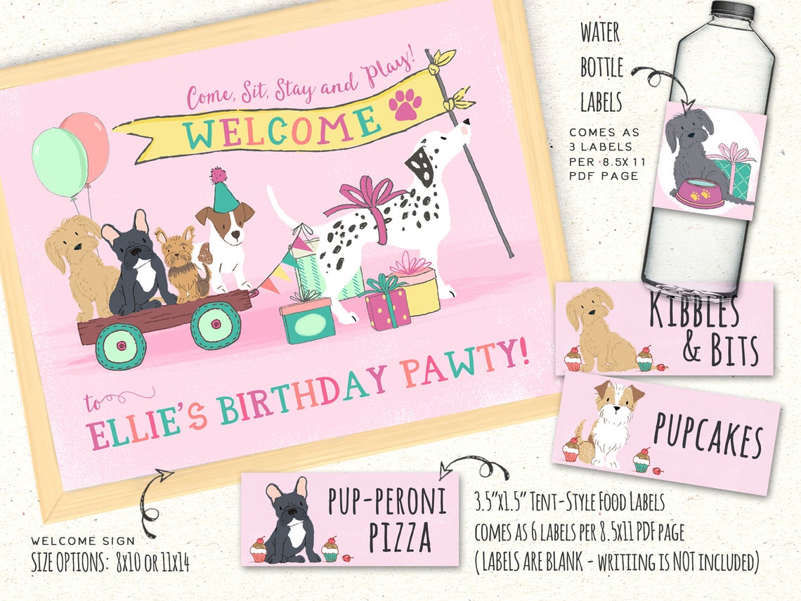 Puppy Party Printables Puppy Party Decorations Puppy - Etsy