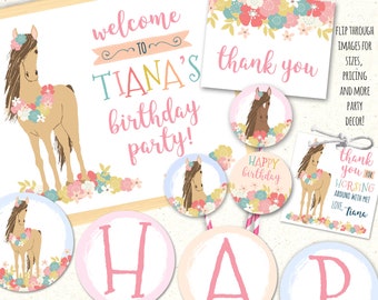Pony Party Printables, Horse Invitation, Horse Party Decorations, Horse Birthday Invitation, Pony Birthday Decorations, Pony Party Decor