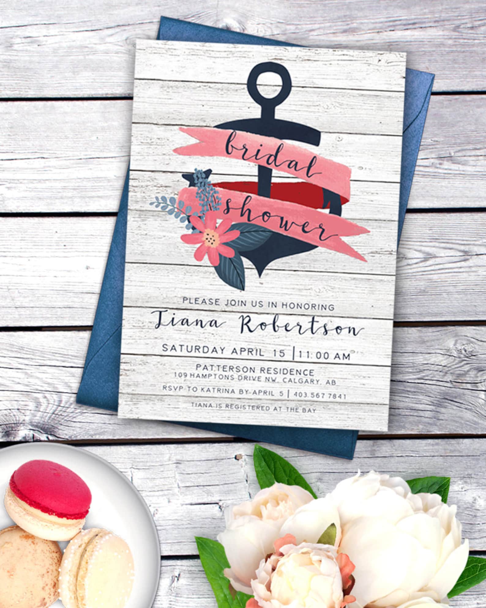 Bridal Shower Invitation Nautical Bridal Shower Invitation - Etsy