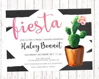 Fiesta Bridal Shower Invitation, Cactus Bridal Shower Invitation, Cactus Baby Shower Invitation, Fiesta Shower Invitation, Cactus Shower