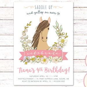 Pony Birthday Invitation, Pony Invitation, Horse Birthday Invitation, Farm Party Invitation, Pony Party Decorations, Ranch Party Invitation