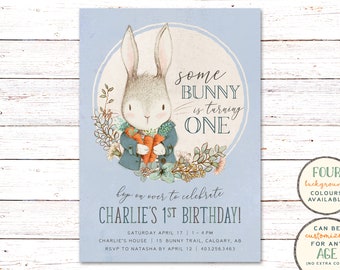 Bunny Invitation, Peter Rabbit Invitation, Bunny Party Invitation, Peter Rabbit Invite, Boy Birthday Invitation, Vintage Peter Rabbit Party