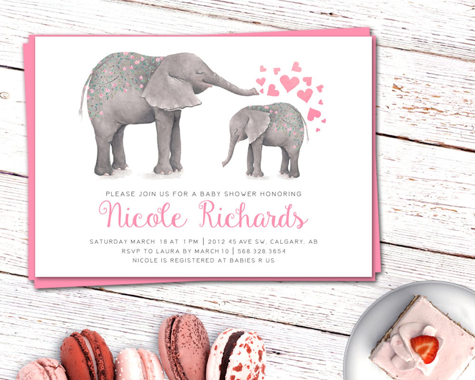 Elephant Baby Shower Invitation Elephant Shower Invitation Etsy