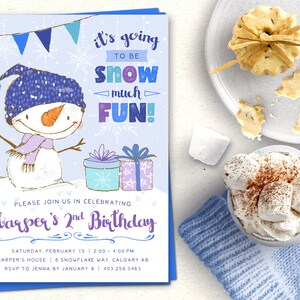 Printable Snowman Birthday Invitation Winter Birthday | Etsy
