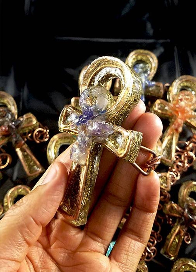 CUSTOM Order for Carlostucker171 2 x orgone Ankh bracelets and 2 x orgone Ankh rings